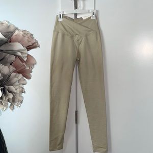 Faux Leather Crossover Leggings